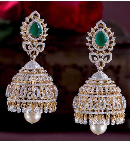 Beautiful Ethnic Gold Earrings with Tassels 