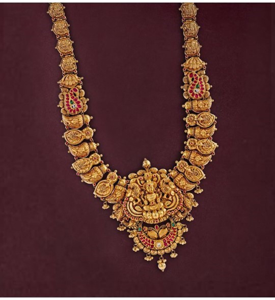 Gorgeous gold long chain designs for a South Indian bride - Krishna ...