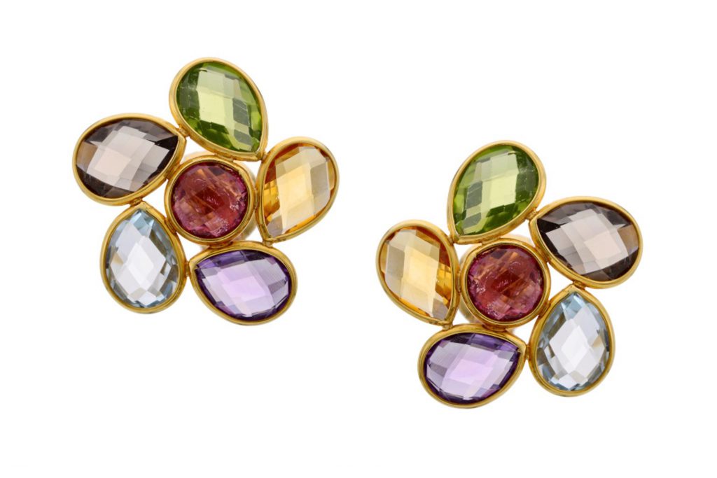 Gemstone stud earrings