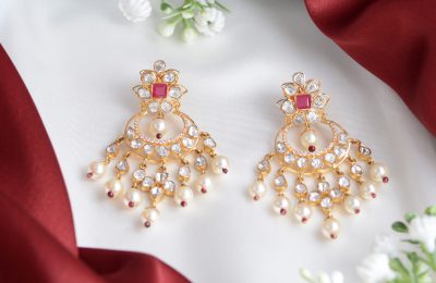 buy polki earrings designs at krishna jewellers pearls & gems