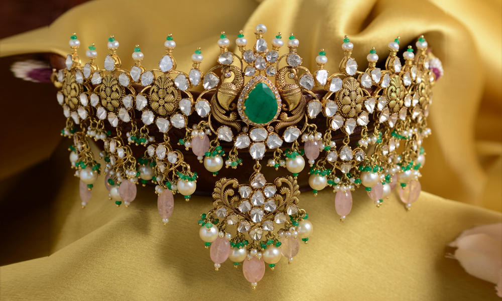 Uncut Diamond Jewellery Designs at Krishna Jewellers