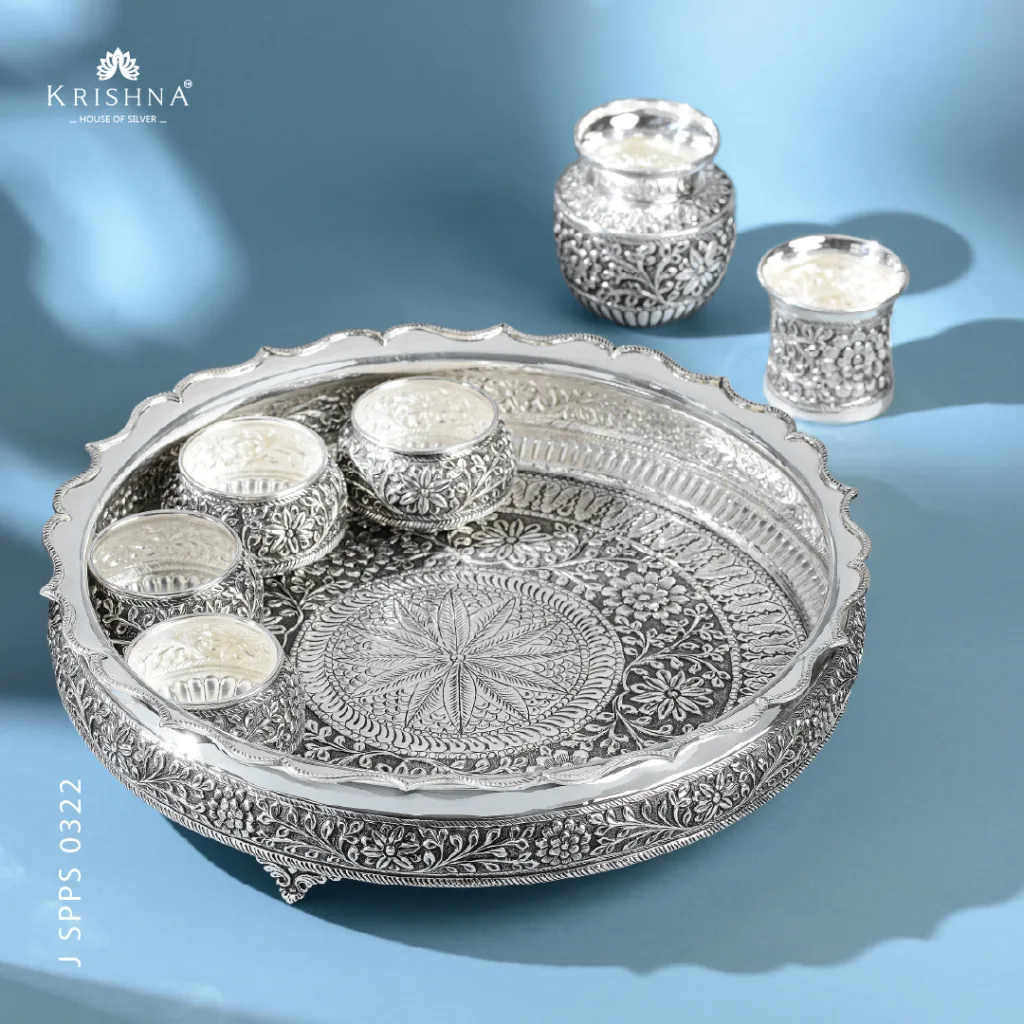 Silver pooja thali