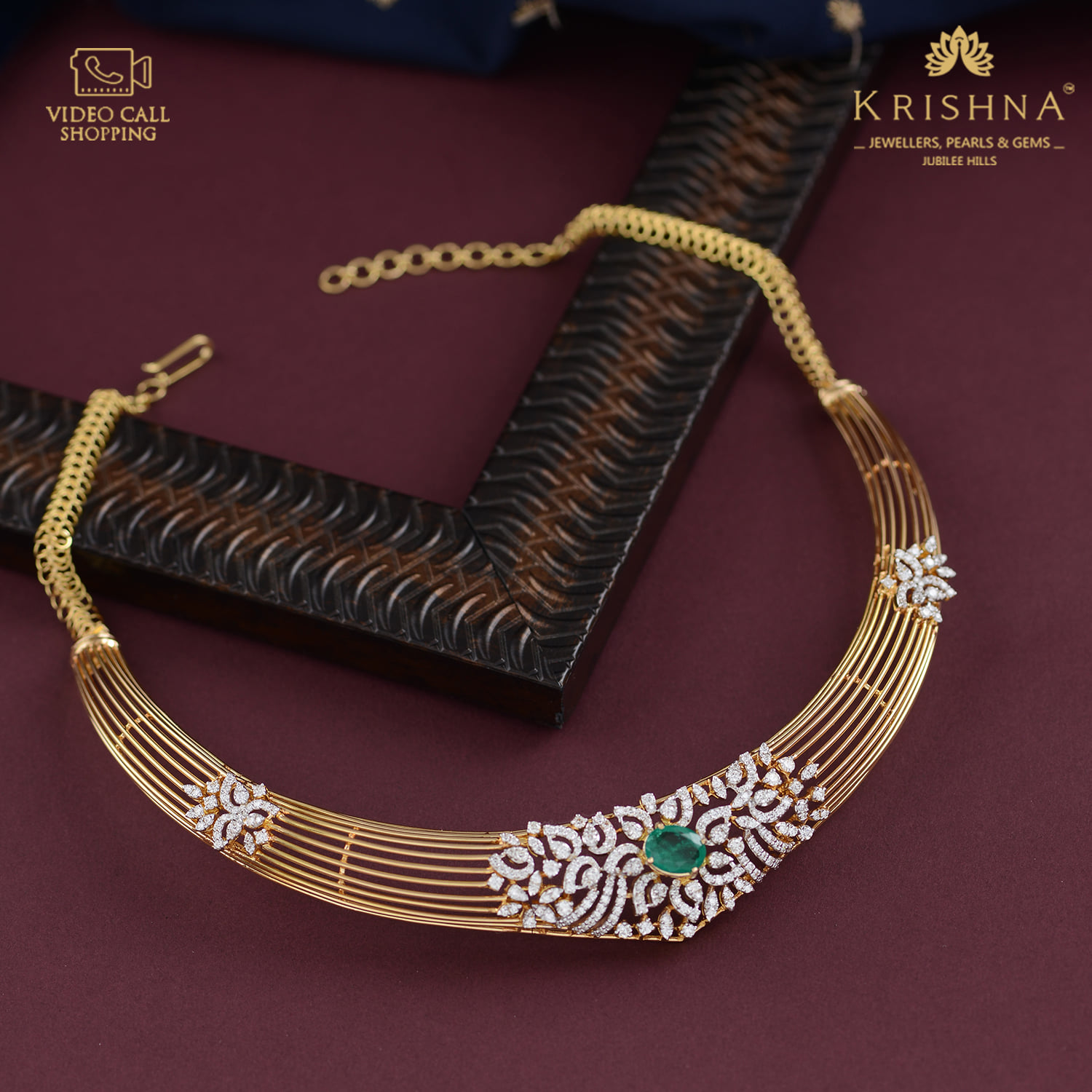 Buy Diamond Choker Style Necklace at Krishna Jewellers