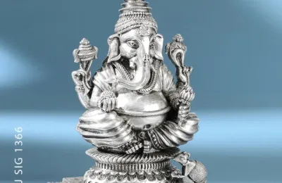silver ganesh Idol - Krishna Jewelelrs